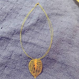 Gold leaf necklace